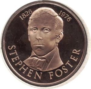 1826-1976 STEPHEN FOSTER 150TH ANNIVERSARY BIRTH MEDAL - Picture 1 of 2