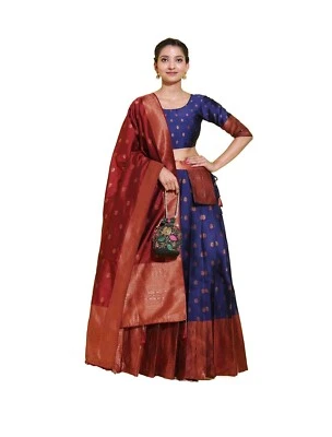 lehenga choli stitched Indian designer wedding party wear half saree lehenga set - Image 1 of 4