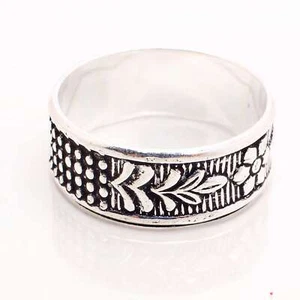 925 Placcato Argento Handmade Design Gioielli Regalo per Lei Anelli Misura 9 - Foto 1 di 3