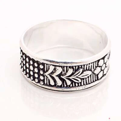 925 Placcato Argento Handmade Design Gioielli Regalo per Lei Anelli Misura 9 - Immagine 1 di 3