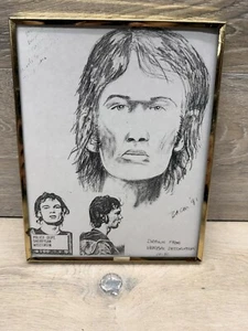Boceto criminal de artista forense copia vintage de Robert Bacon de la década de 1990 - buscado - Imagen 1 de 5