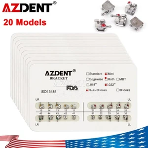 10 soportes de ortodoncia dental AZDENT mini/estándar Roth/MBT.022/018 - Imagen 1 de 42