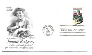 1755 Jimmie Rodgers, artes escénicas, arte artes escénicas FDC - Imagen 1 de 1