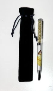 Disney Swarovski Beauty and the Beast Ballpoint Pen Belle Golden Crystals No Box - Picture 1 of 3