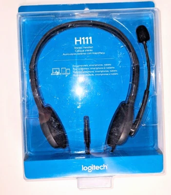 New Genuine Logitech H111 Stereo Headset Black 981-000612 - Image 1 of 2