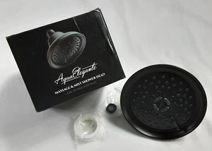 New, Black 2.5 GPM AQUA ELEGANTE Massage & Mist Shower Head - Picture 1 of 9