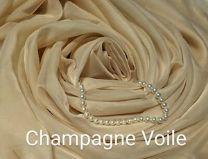 Champagne 116" wide sheer Voile by yard, Gala dress, wedding decoration. - Picture 1 of 6