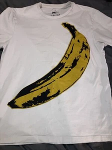 Andy Warhol Sprz NY Uniqlo Banana Logo Men’s White Tee Shirt Size Small - Picture 1 of 8