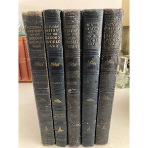 Pictorial History of the Second World War, Volumes 1-5, Pub 1944 & 1946 - Imagen 1 de 7