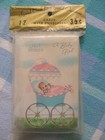 Vintage Sealed Pack (of 12) Baby Girl Birth Announcement Cards with Envelopes