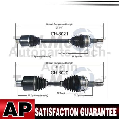2 juntas de eje CV delanteras Surtrack para Dodge Intrepid 1996-1997 Foto 1 de 3