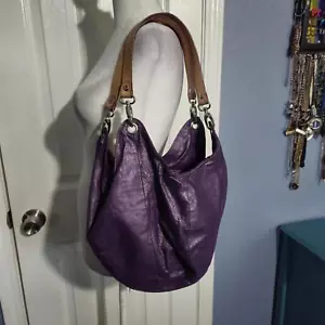 Gianni Bini Purple Faux Leather Hobo Bag Casual Purse Spring Bag Accessory - Picture 1 of 9
