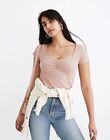 Madewell Ribbed Sweetheart Tee Size S COLOR Dusty Blush