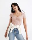 Madewell Ribbed Sweetheart Tee Size S Color Dusty Blush