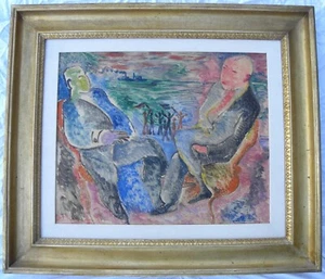 Carlo Levi (Torino 1902 - Roma 1975) La partenza del vapore 1929 monotipo 55x70 - Imagen 1 de 20