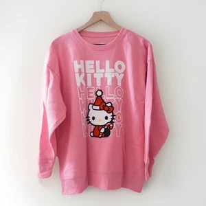 Hello Kitty NEU Urlaub rosa Erwachsenen Sweatshirt Größe Large - Bild 1 von 4