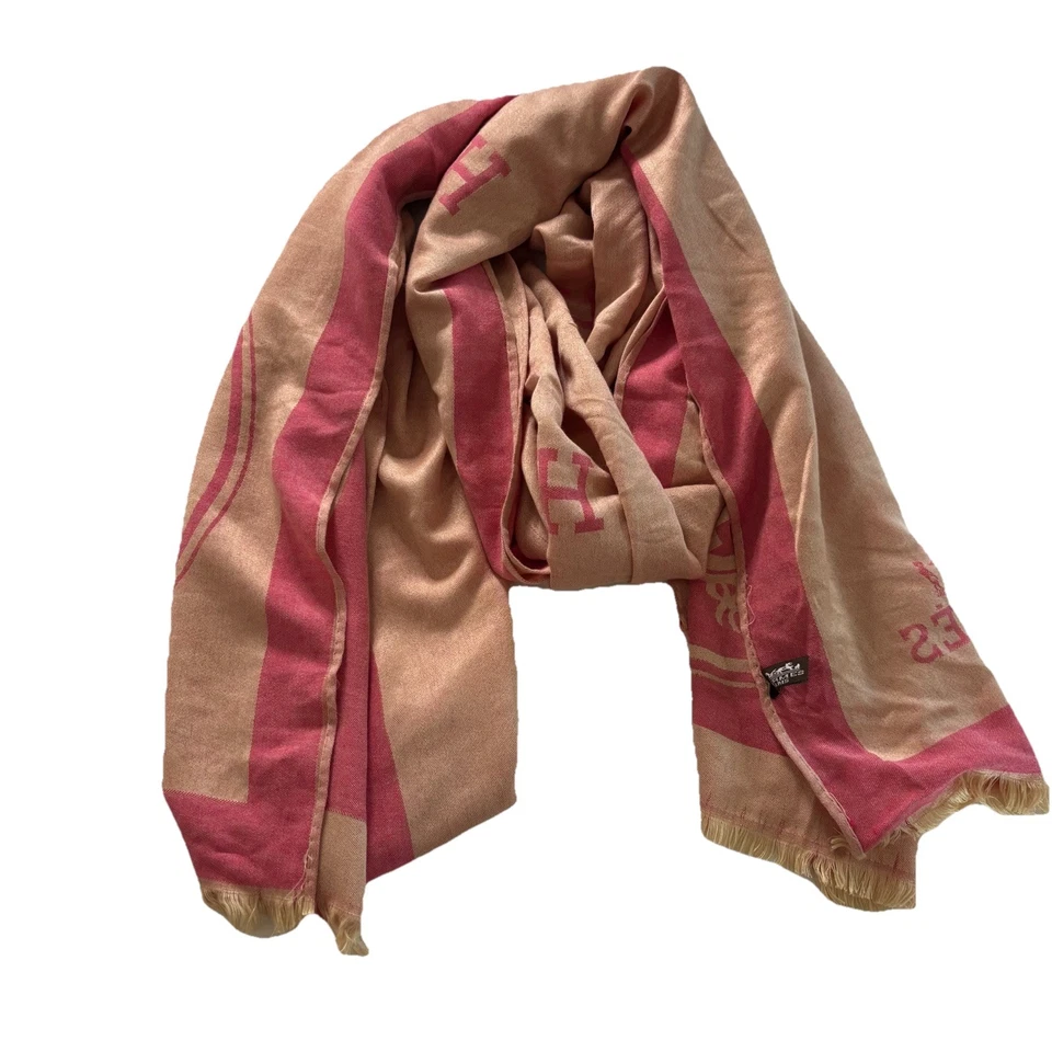 Hermes New Libris Stole Shawl Scarf Cashmere Silk Women’s Pale Pink (See Desc) - Image 1 of 4