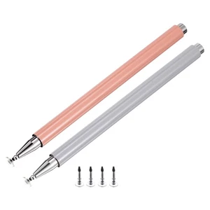 2pcs Stylus Pens for Touch Screens Magnetic 4 Fine Point Disc Silver/Gold - Afbeelding 1 van 7