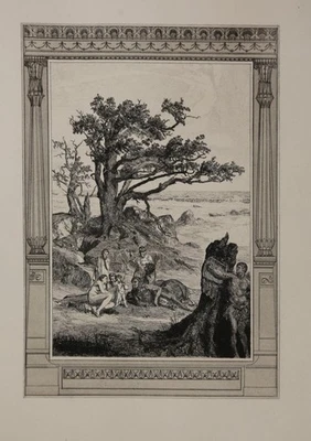 Max Klinger: Blatt 1 aus Mappenwerk "Amor und Psyche" (Opus Va). Radierung 1880 - Bild 1 von 2