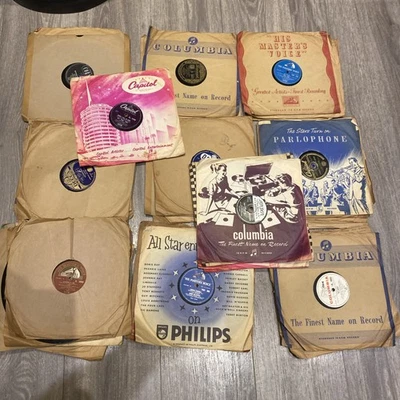 53x Bundle 78 RPM  Gramophone Records.•1950’s•10" Vinyl Shellac•Sinatra•Crosby.. - Image 1 of 4