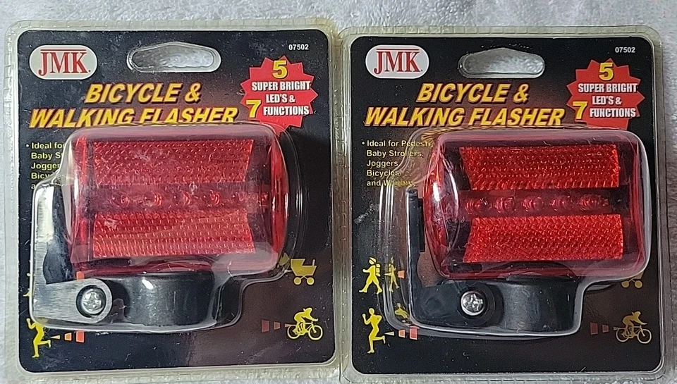Safety Flasher Walking Running Bicycle Tail Light Warning 5 LED Red Bike Blinker