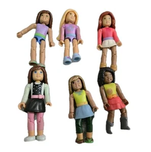 Lot of 6 American Girl MEGABLOKS Mini Figure Dolls Kids 2.5” - Picture 1 of 1