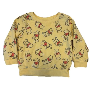 Disney Winnie The Pooh Size 2T Fleece Pullover Sweatshirt Yellow All-Over Print - Image 1 of 4