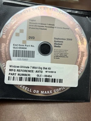 Windows 7 Ultimate 32 Bit UPGRADE ACADEMIC STUDENT EDITION STUDENT SYSTEMS MEDIA - Image 1 of 2