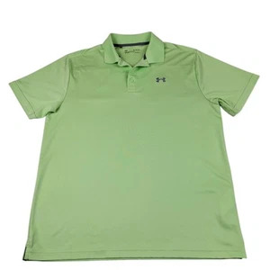 Under Armour Men's Polo Shirt XL Apple Green Golf Loose Heatgear Neon Lime - Picture 1 of 7