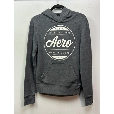 Aeropostale Gris Aero NYC Establecido 1987 Gráfico Sudadera con Capucha Sudadera XS TP Foto 1 de 4