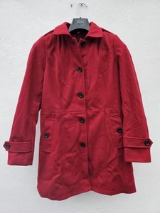 The Wool Maker Damen Josephine Mantel Gr. XS Rot Lange Taschen Knöpfe Neu - Bild 1 von 4