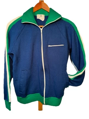 Vintage 80s Sweetbriar Track Jacket Blue/Green /White Size Medium Full Zip - Image 1 of 4