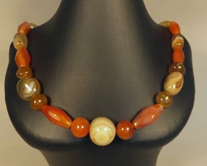 Antike ACHAT PERLEN HALSKETTE Induskultur Pakistan 500 BC Ancient BEADS Necklace - Bild 1 von 12