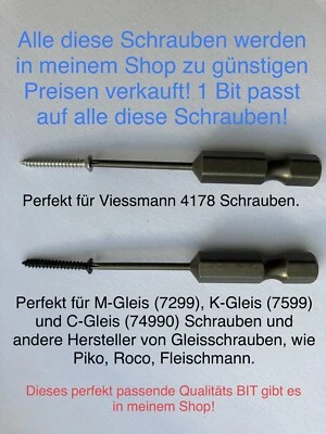 MÄRKLIN FLEISCHMANN TILLIG ENHE KATO ROCO 1x Modellbau Bit 🟢 Hochwertiger Schraubendreher Bit für alle Modellbauprojekte
