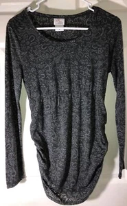 Oh Baby by Motherhood Maternity Top Long Sleeve Thin Ruched Sides Size M - Picture 1 of 12