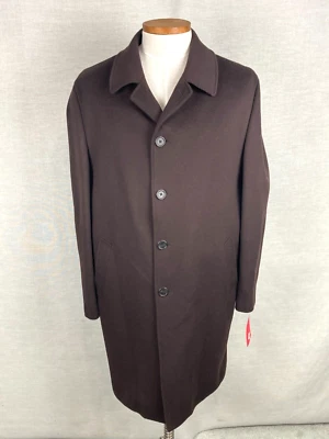 Nordstrom LORO PIANA 100% Wool Men's Over Coat Brown Storm System Size 44 L NWT - Image 1 of 4