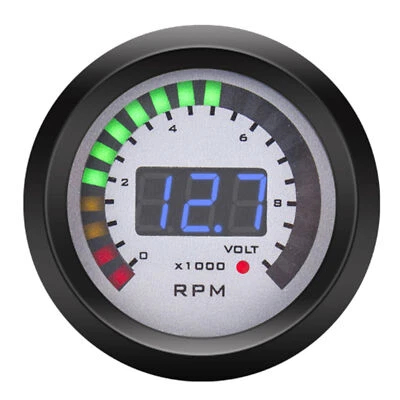 52mm Digitaler Auto Drehzahlmesser Anzeige 0-9999rpm für 12V 4/6/8 Zylinder - Bild 1 von 4