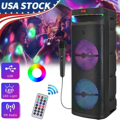 Altavoz Portátil Bluetooth Fiesta Doble 10" Woofer Bajo Pesado Sistema de Sonido con Micrófono Foto 1 de 4