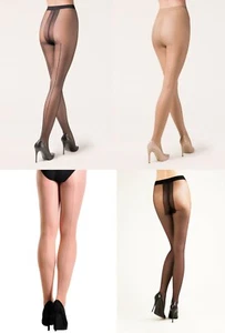 Style Vintage Women Sheer Tights Voga With Seam At The Back 20 Den by Gajatex - Picture 1 of 8