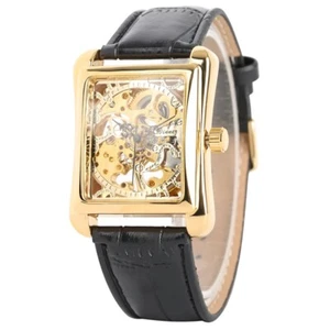 Vintage Mechanical Wrist Watches WINNER Square Case Wristwatch Analog Gift Men - Picture 1 of 8