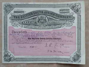 More details for share certificate 1965 the british south africa company