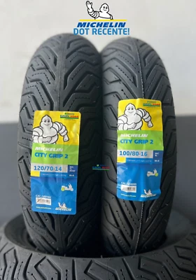 COPPIA 100/80-16 + 120/70-14 MICHELIN CITY GRIP 2 DOT2025/24 GOMME MEDLEY NUOVE