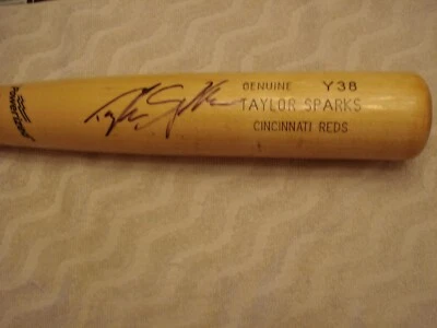 Taylor Sparks IN PERSON Signed GU BASEBALL BAT CINCINNATI REDS - Image 1 of 3