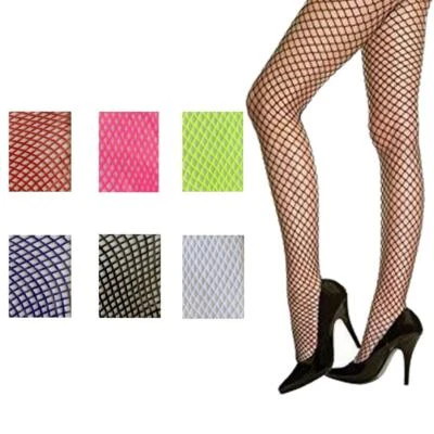 Women Fishnet Stockings Party Costume Dance Wear Neon Leggings 1980s 6 colour - image 1 of 4