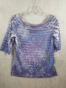 NEU MIT ETIKETT UNIFORM JPR HEMD BLUSE STUFEN RÜSCHENMUSTER LILA WEISS GRÖSSE SMALL - Bild 1 von 9