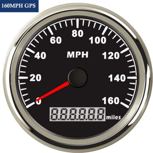 85mm 160MPH GPS Speedometer Odometer Black for Car Boat Marine Red LED USA STOCK - Bild 1 von 7