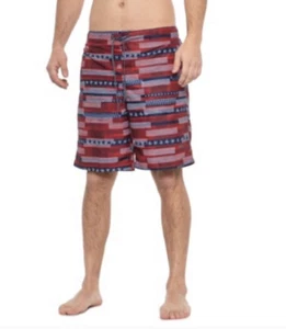 Speedo Swim Trunks Men’s MED Volley 20” UV 50+ Turbodri Patriotic Pockets NWT - Picture 1 of 6