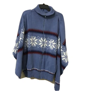 Vintage Scandia Woods Pullover mit Reißverschluss 2XL geometrisch blau bunt Langarm - Bild 1 von 12