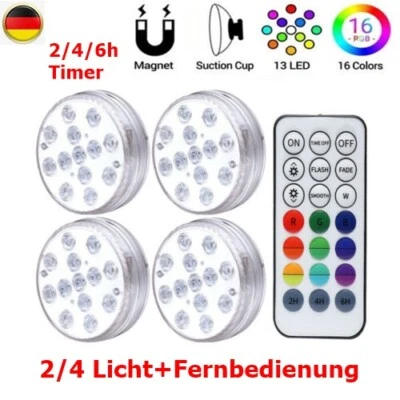 LED Poolbeleuchtung UnterwasserLicht RGB Magnet Wasserdichte+Fernbedienung Timer - Bild 1 von 4