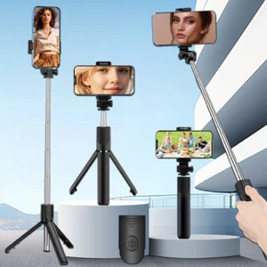 Selfie Stick Tripod 26" Bluetooth Remote Portable for iPhone and Android Phones - Picture 1 of 12